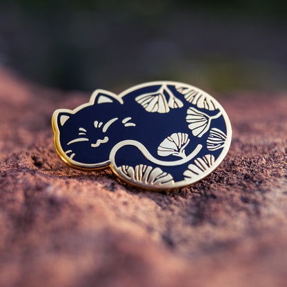 Gingko Cat Pin